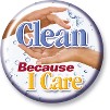 Clean Because I Care Button
